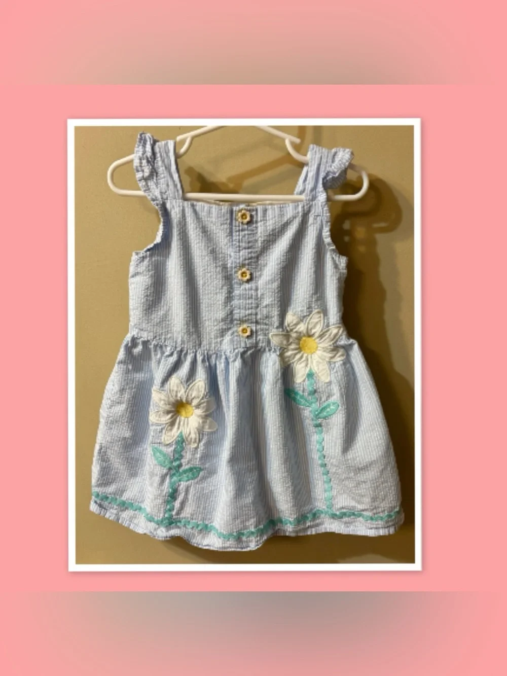 Gymboree Toddler Girls Blue Stripe Seersucker Dress ~ Size 3T
